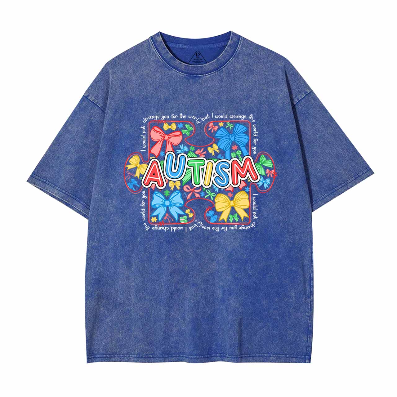 Autism Awareness Coquette Mama Washed T-Shirts