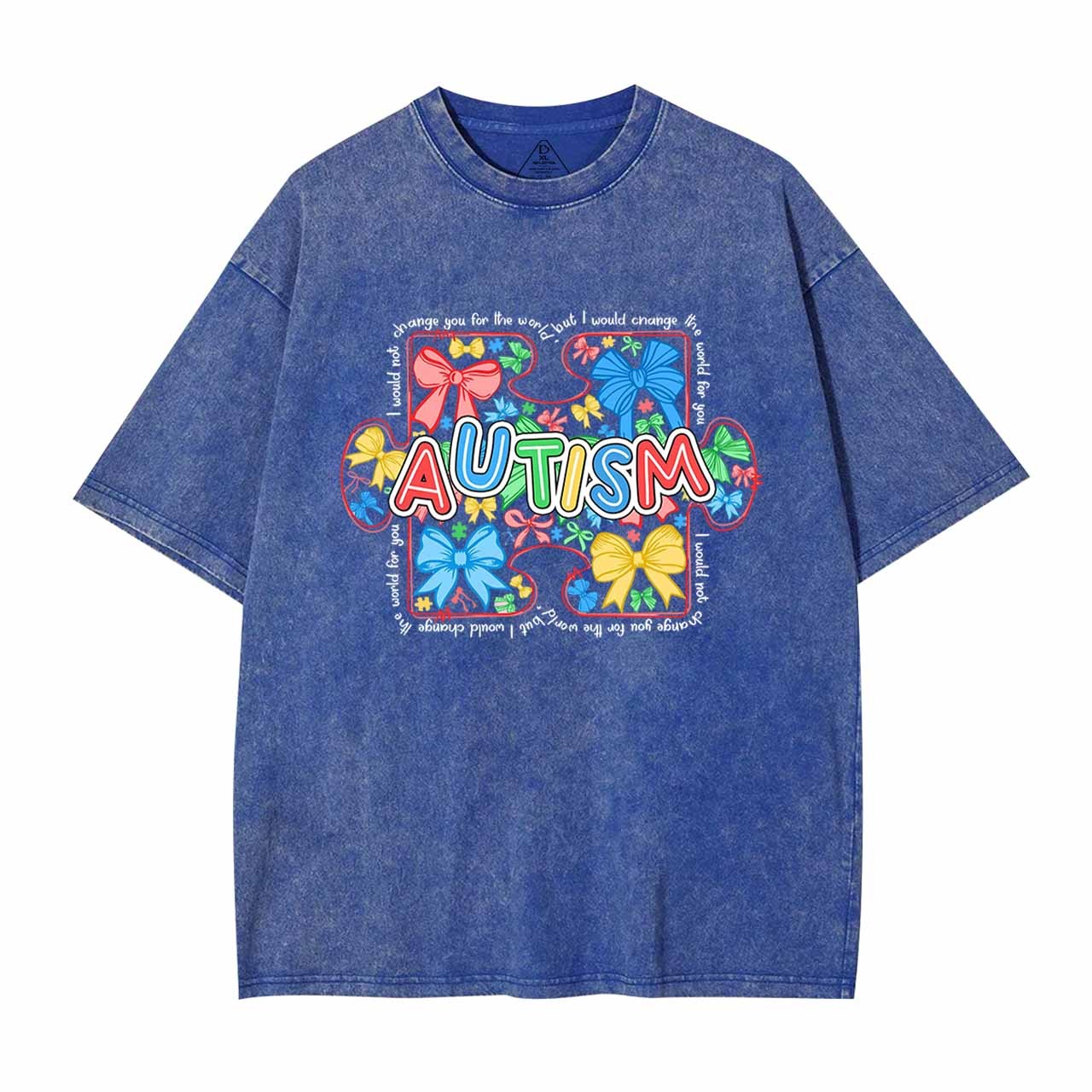 Autism Awareness Coquette Mama Washed T-Shirts