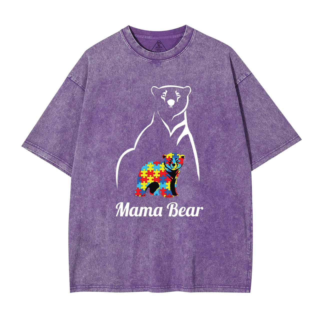 Autism Mama Bear Washed T-Shirts