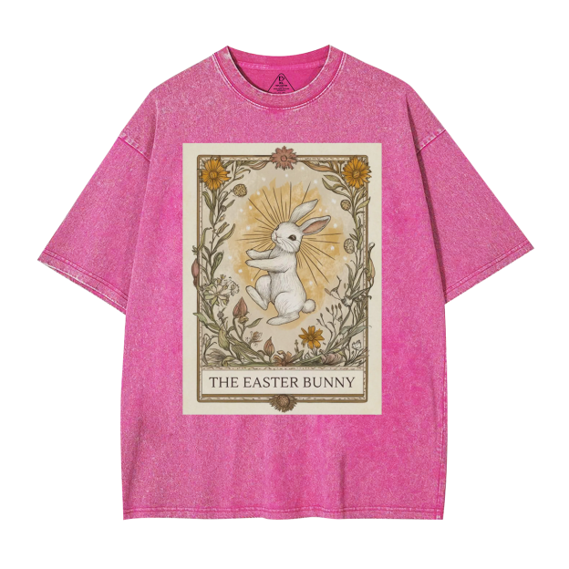 Easter Bunny Tarot Card Lover Mama Washed T-Shirts