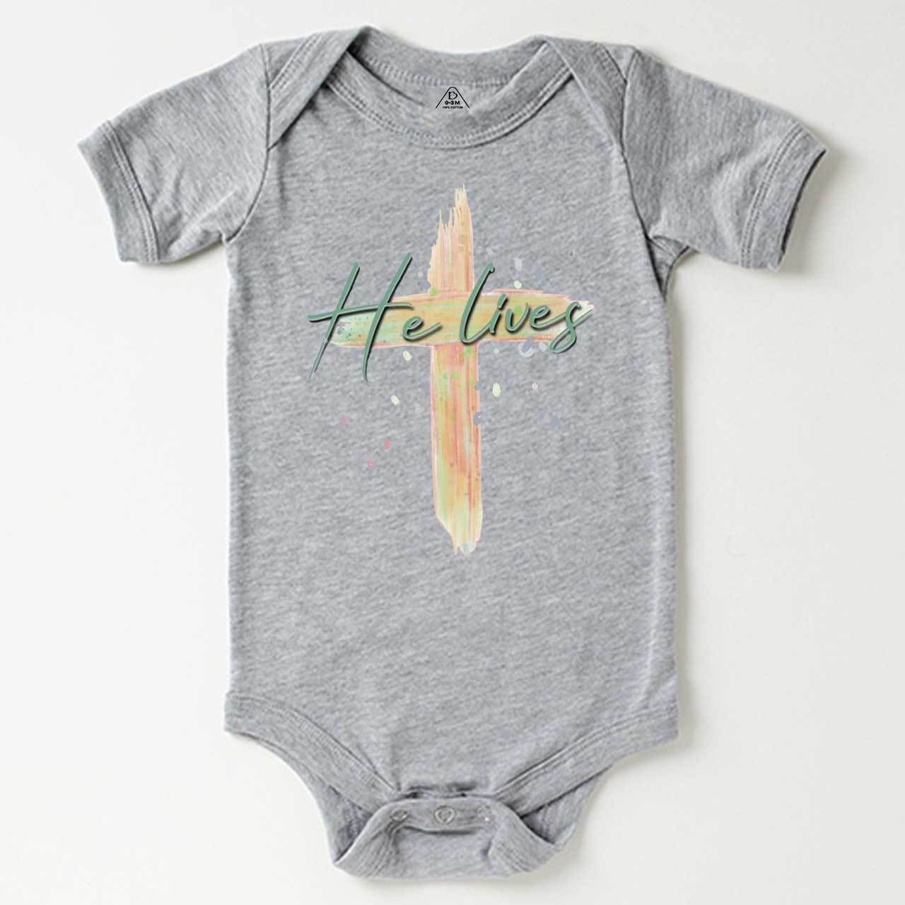 He Lives Natural Bodysuit Beepumpkin