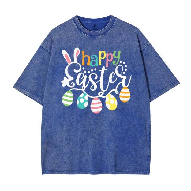 Happy Easter Mama Washed T-Shirts