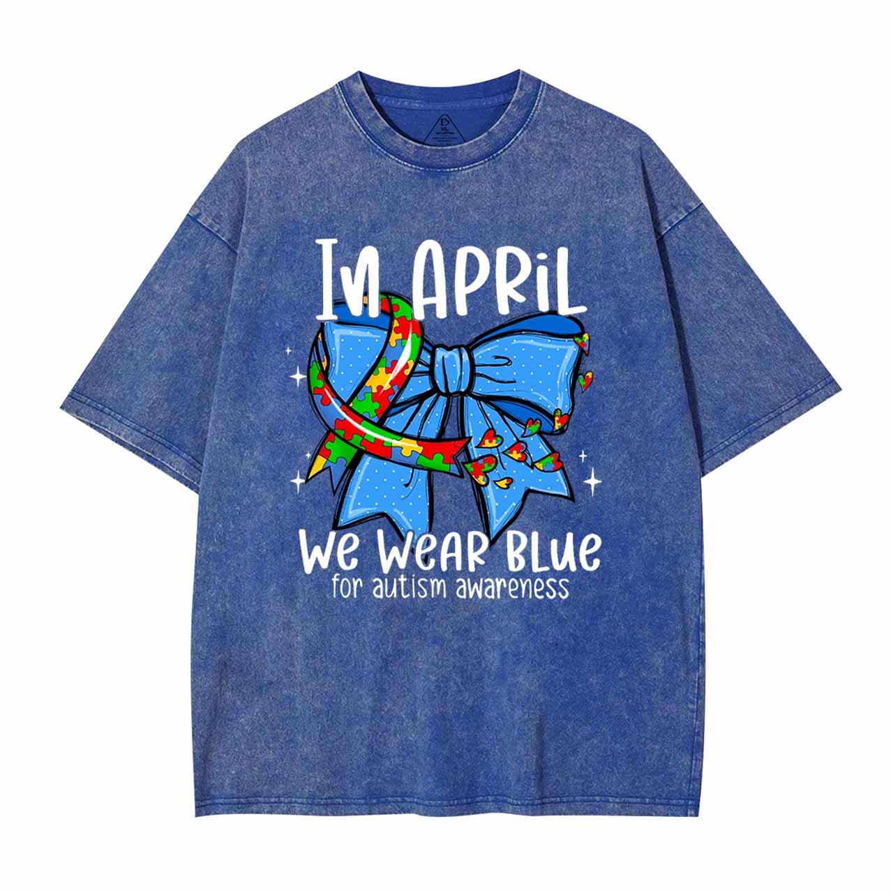 In April We Wear Blue Mama Washed T-Shirts