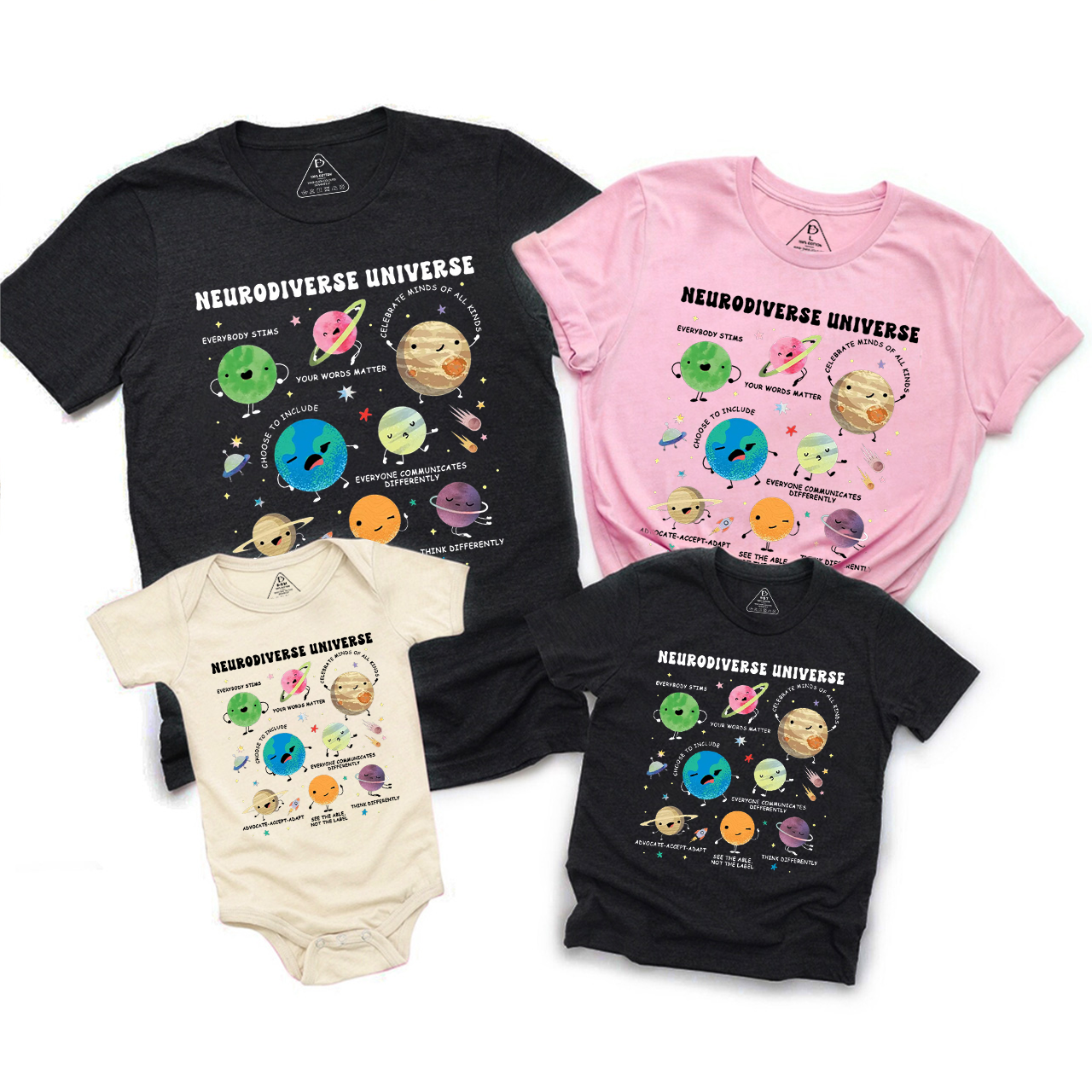 Neurodiverse Universe Family Matching Tees Beepumpkin