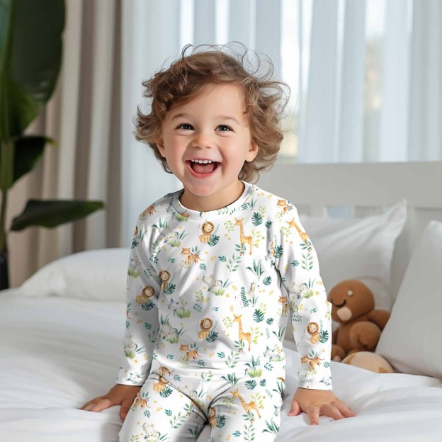 Forest Zoo Two-Piece Pajama Set For Kids