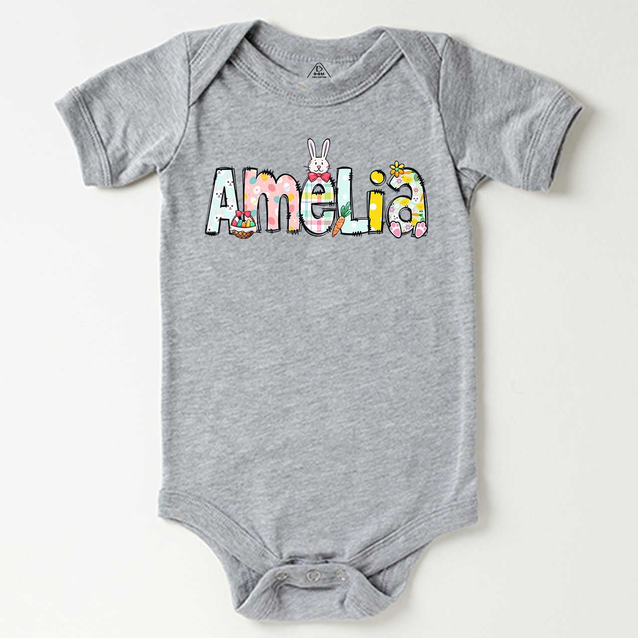 Personalized Easter Alphabet Name Bodysuit Beepumpkin