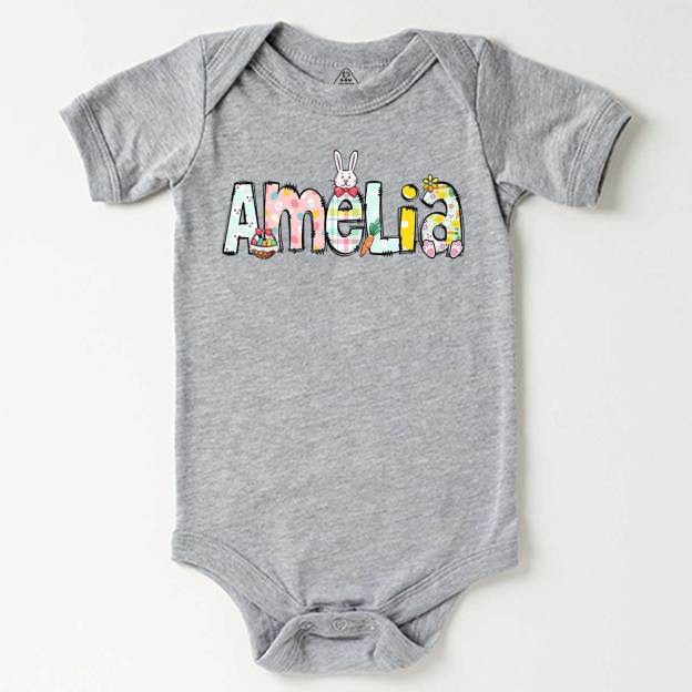 Personalized Easter Alphabet Name Bodysuit Beepumpkin
