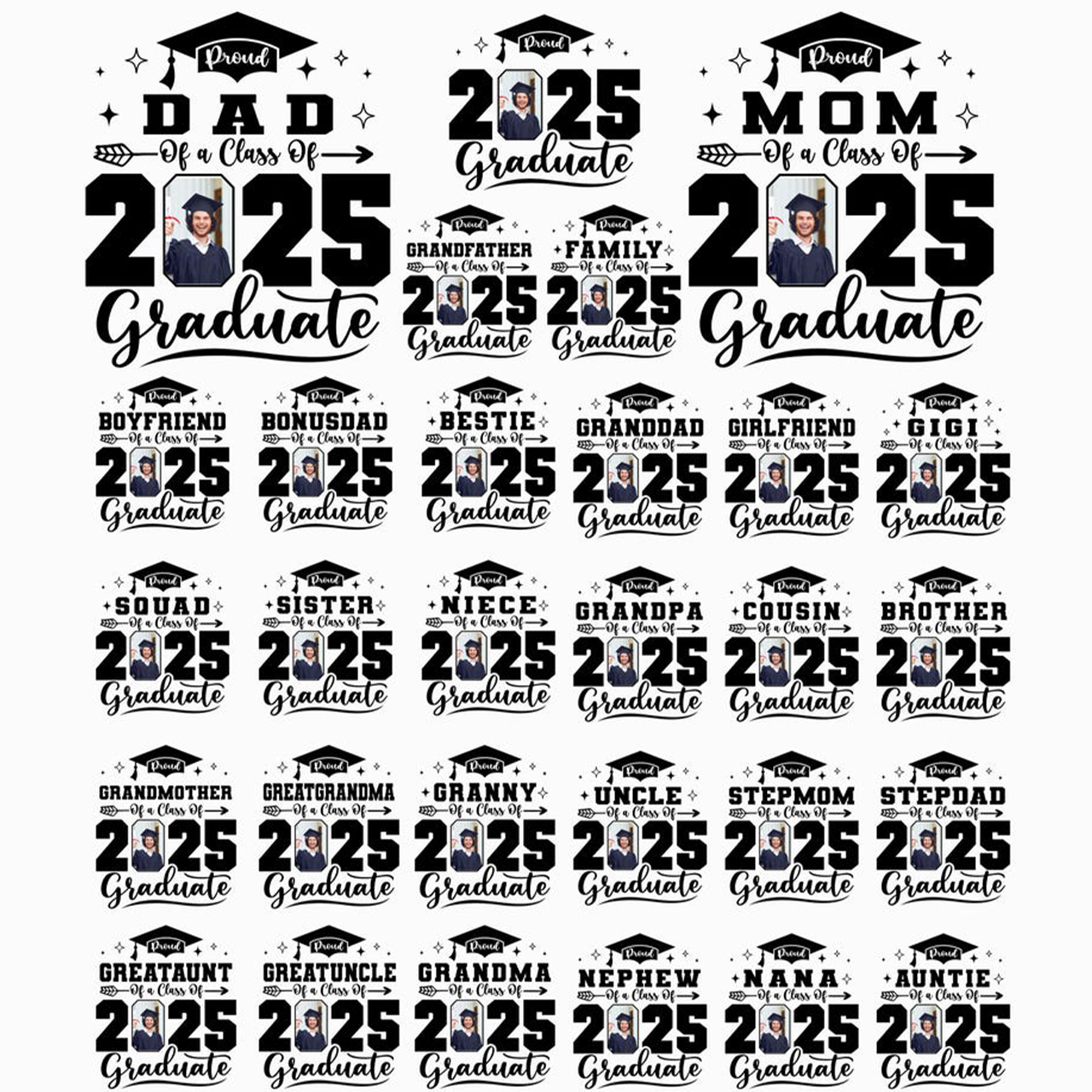 Personalized Photo For Family 2025 Graduation Shirt