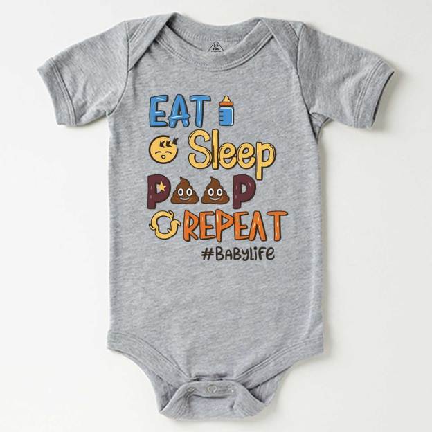 Eat Sleep Poop Repeat Bodysuit Beepumpkin 7