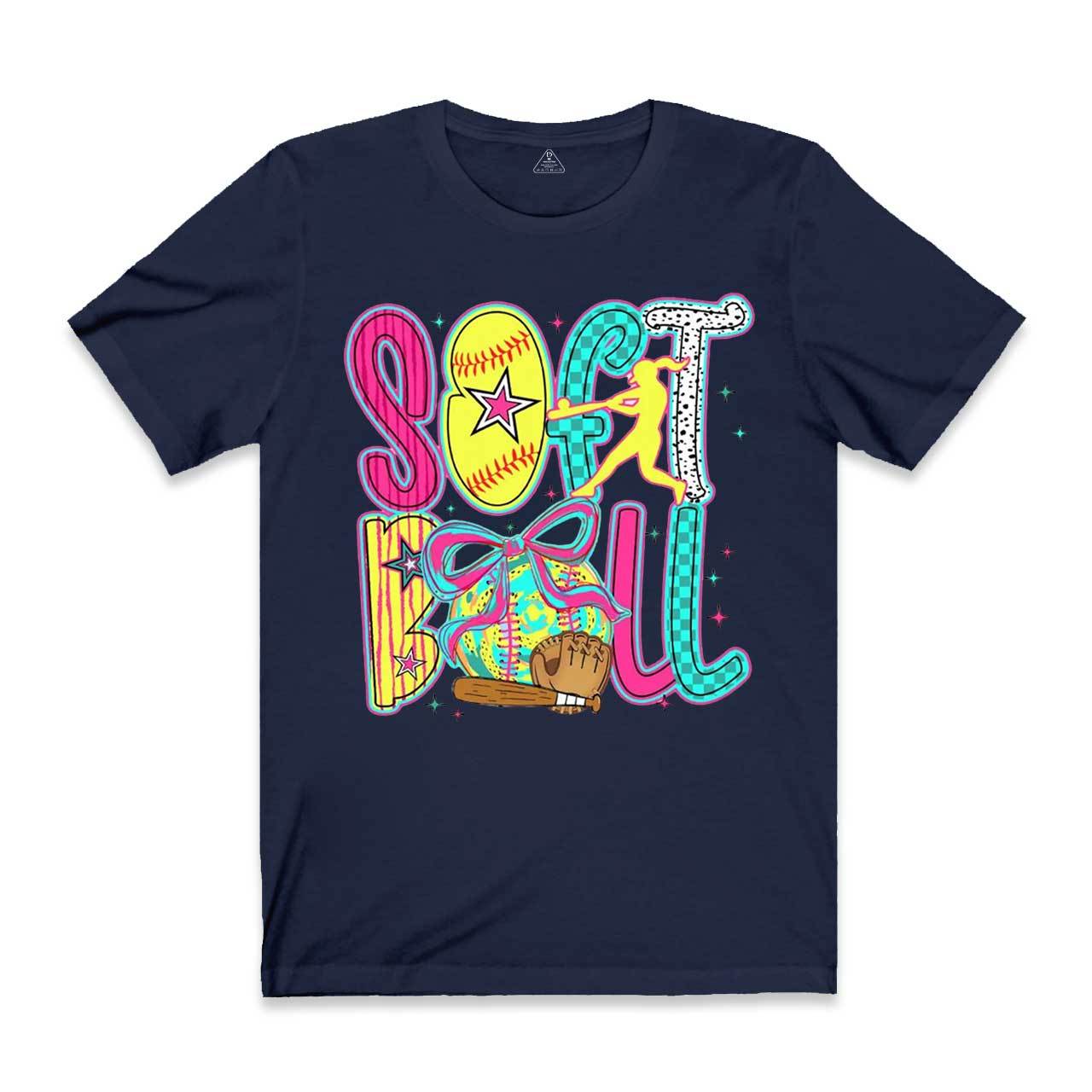 Softball Coquette Game Day Mama T-Shirts