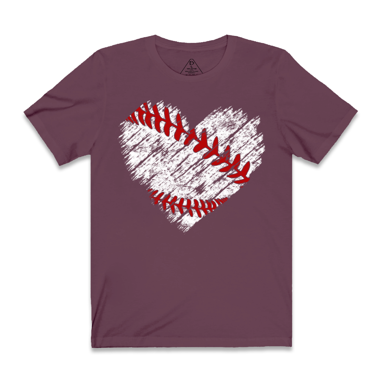 Baseball Distress Heart Mama T-Shirts