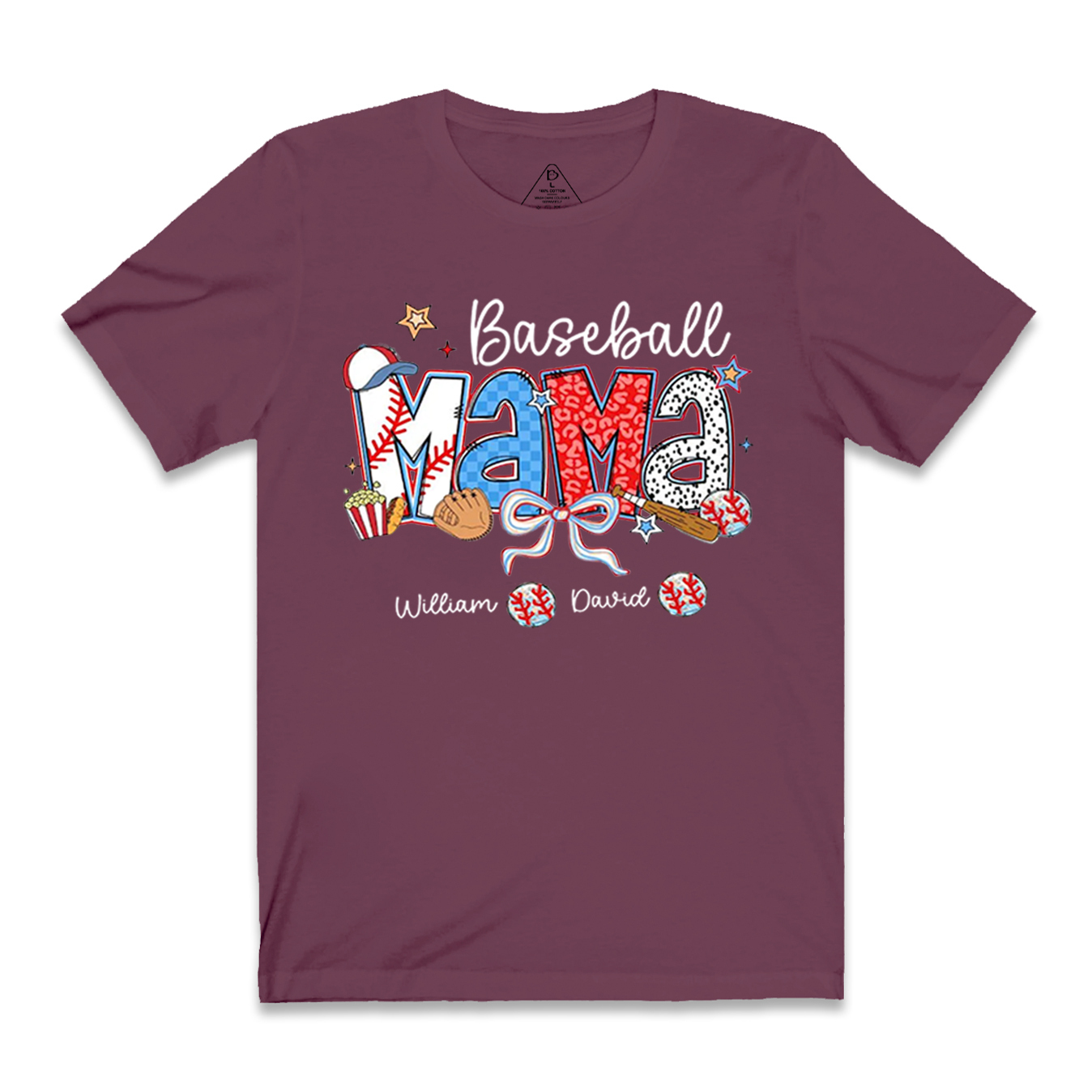 Personalized Baseball Coquette Bow Mama T-Shirts