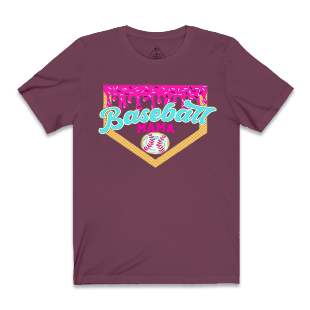 Baseball Ice Cream Drip Mama T-Shirts