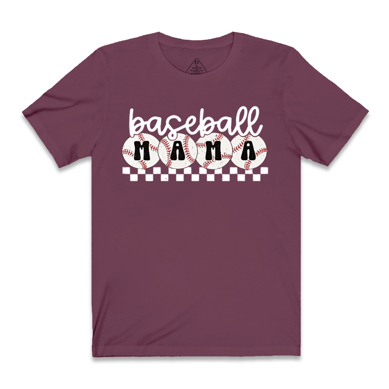 Checkered Baseball Mama T-Shirts