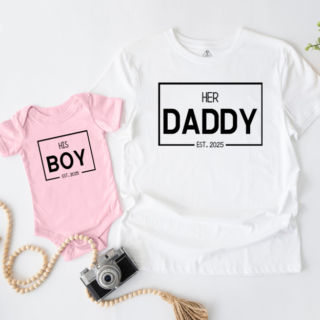 Daddy Boy Girl T-Shirts For Dad And Me