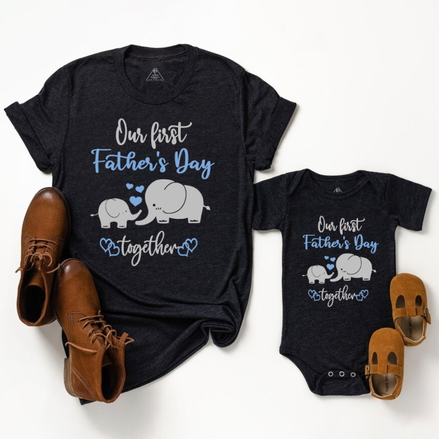 Our First Fathers Day Daddy And Me Matching Shirt