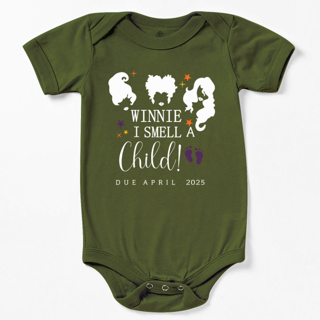 Personalized Winnie I Smell A Child Announcement Bodysuit For Baby