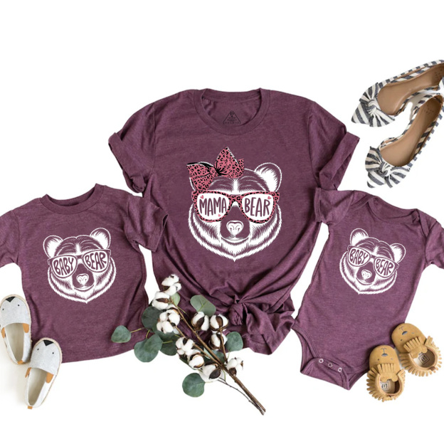 Mama Bear Baby Bear Mom&Me Matching Tees