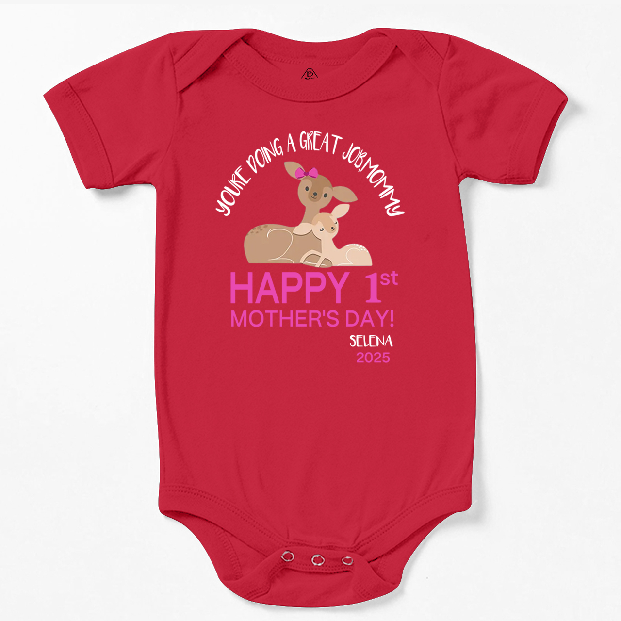 Happy 1st Mother's Day Deer Bodysuit For Baby