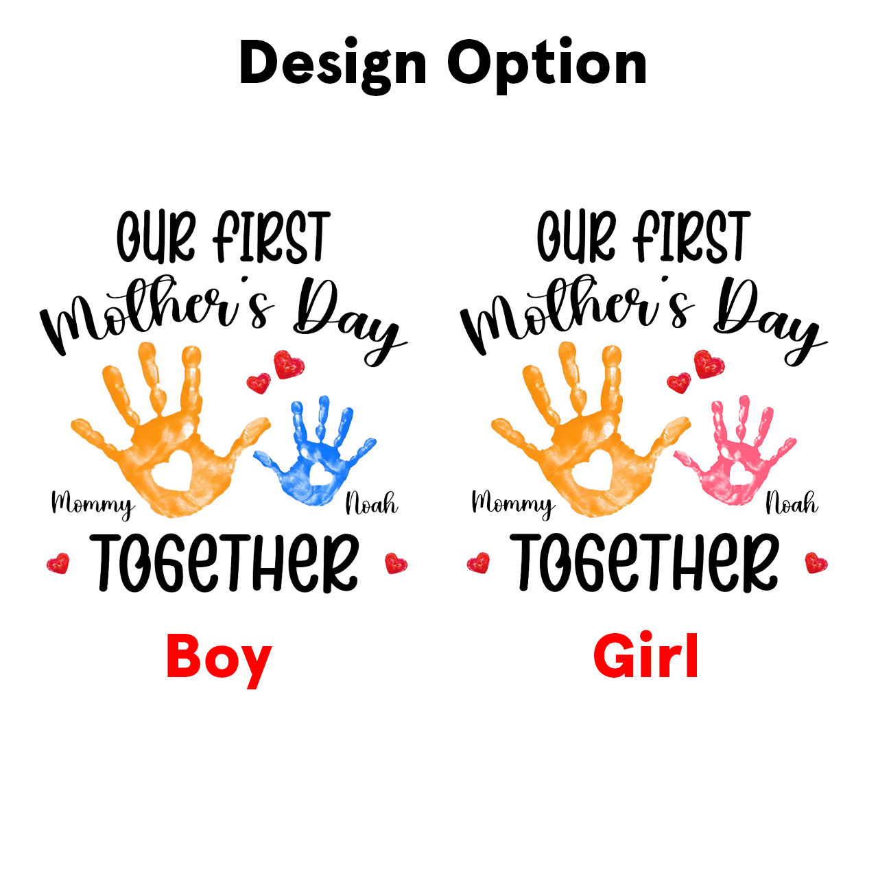 Personalized Names Painting Hands Mom&Me Matching Tees