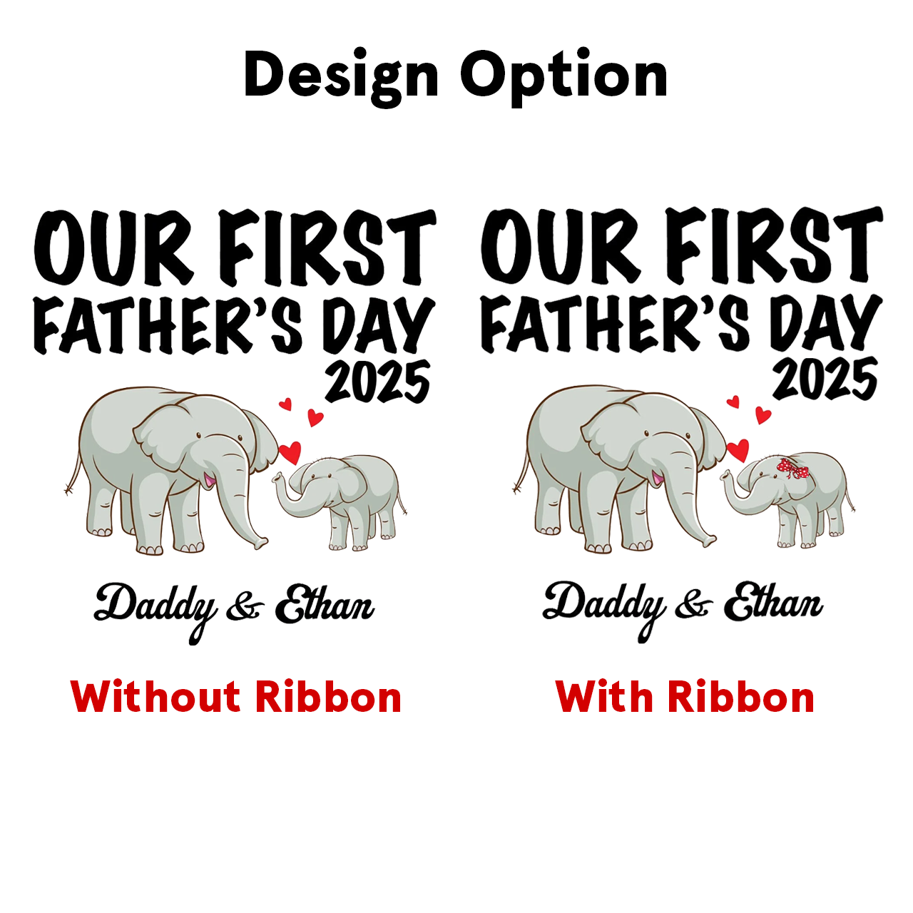 Personalized Elephant Love Launch Dad&Me Matching Shirts