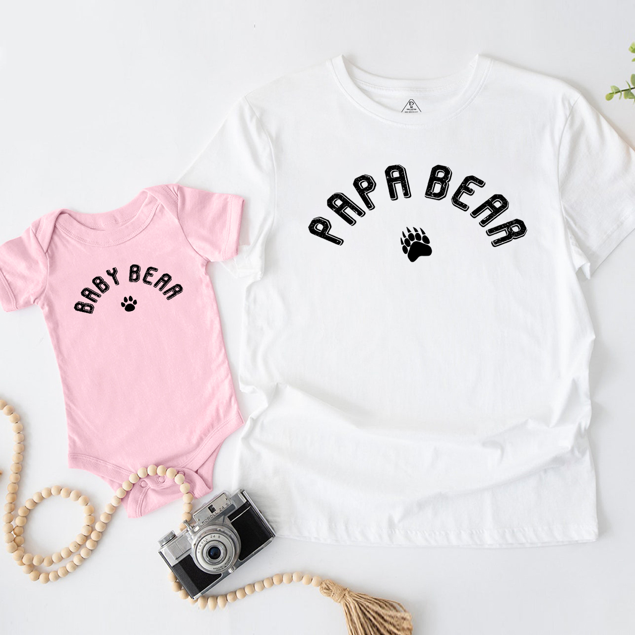 Papa Bear New Dad Dad and me Matching Shirts