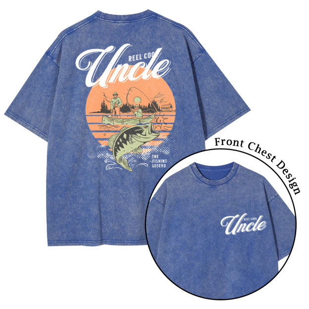 Personalized Cool Dad Fishing Washed T-Shirts