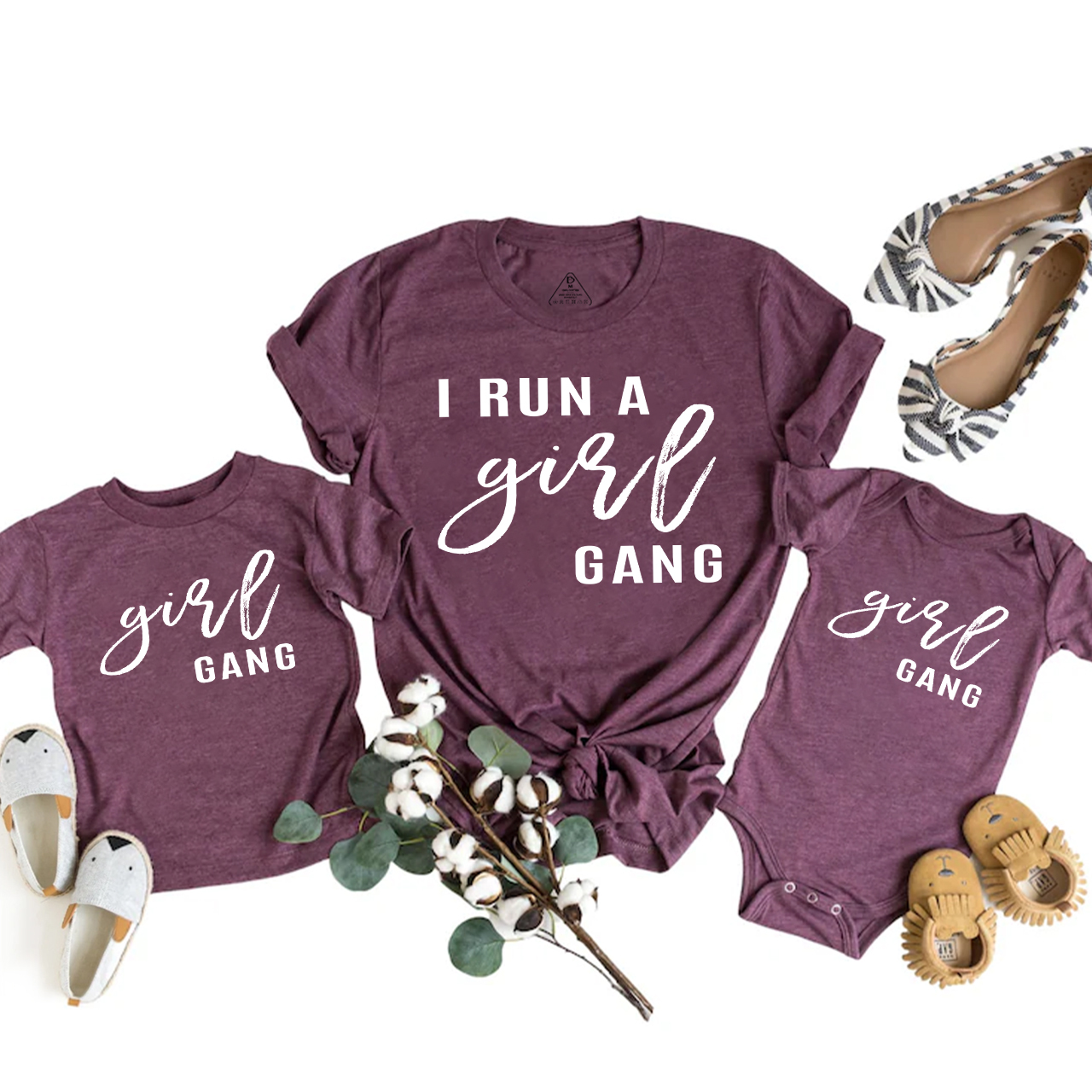 I Run A Girl Gang Mom&Me Matching Tees