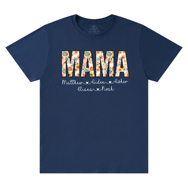 Personalized Mama Floral T-Shirts