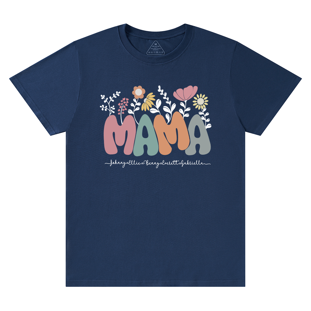 Personalized Floral Mom Shirt With Kids Names