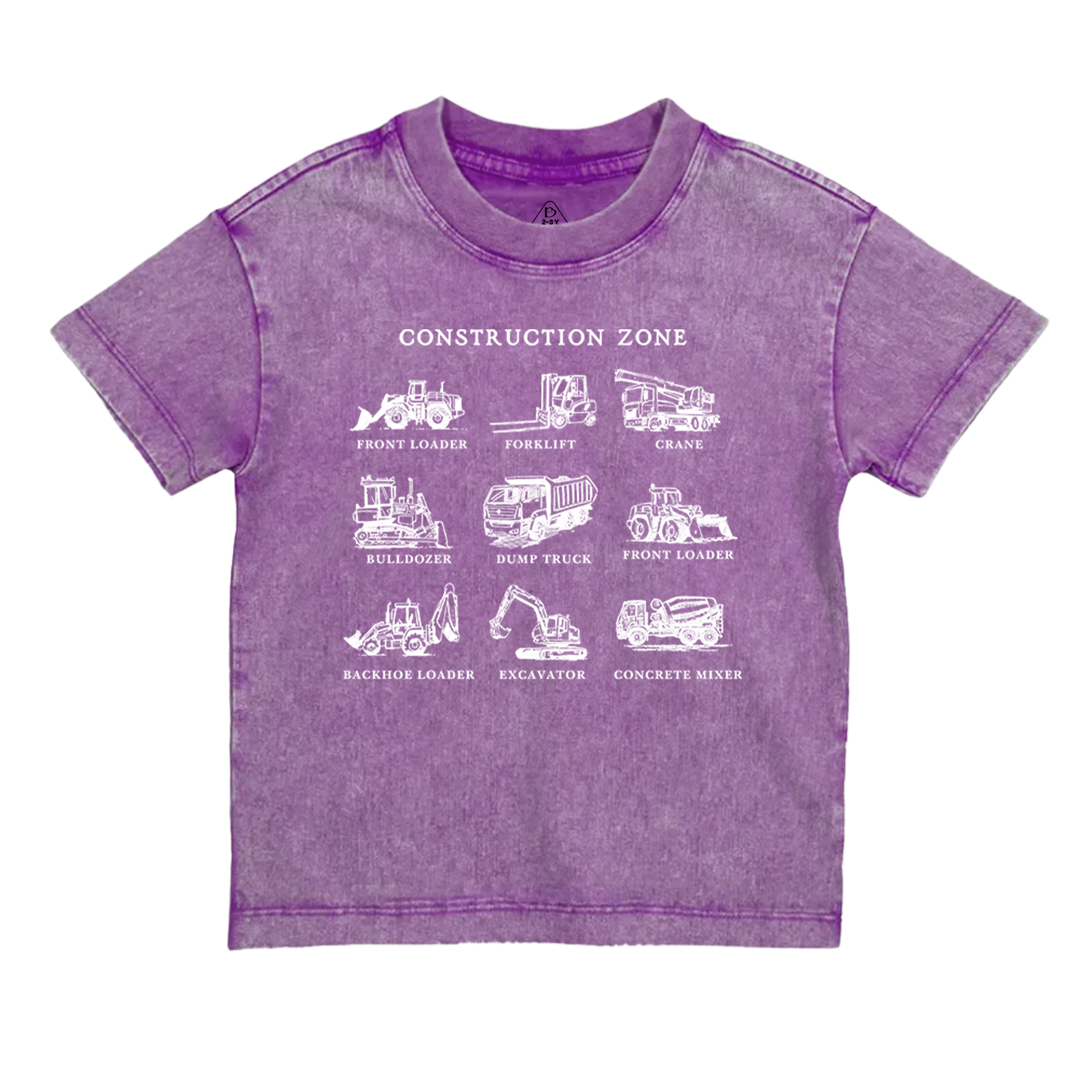 Construction Zone Toddler&Kids Washed Tees