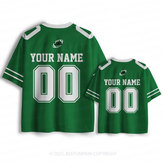 Personalized Team Name & Number Green Family Matching Sport Jersey Beepumpkin