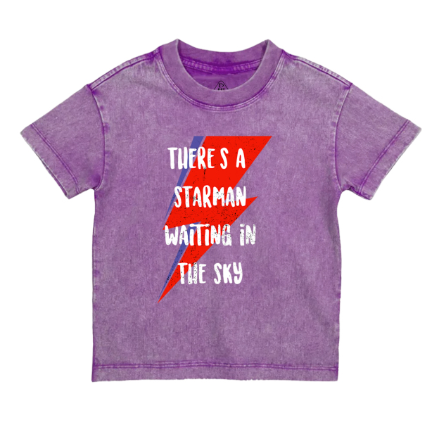 Red And Blue Lightning Toddler&Kids Washed Tees          