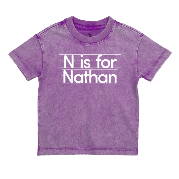 Custom Initial Back To School Toddler&Kids Washed Tees    
