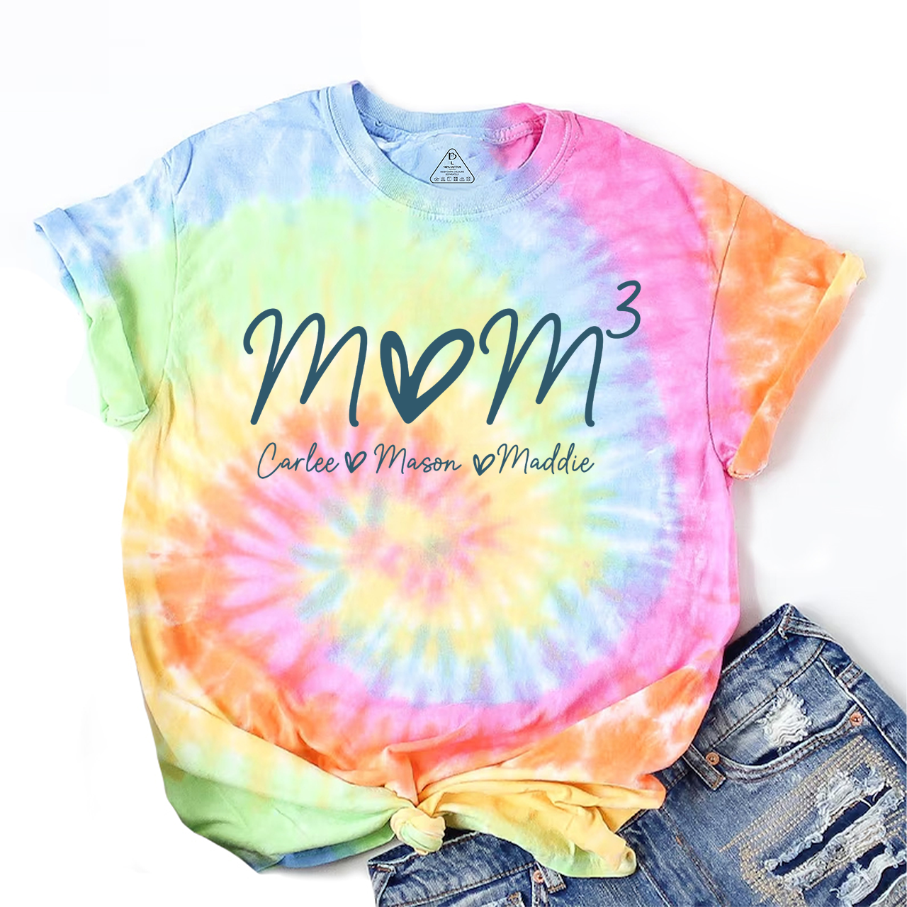 Personalized Kids Name Mama Tie Dye T-Shirts