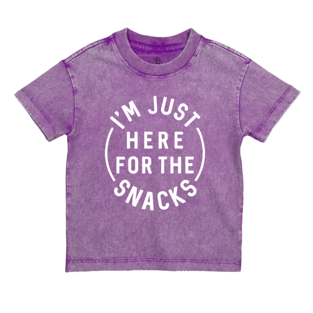 I'm Just Here For The Snacks Toddler&Kids Washed Tees