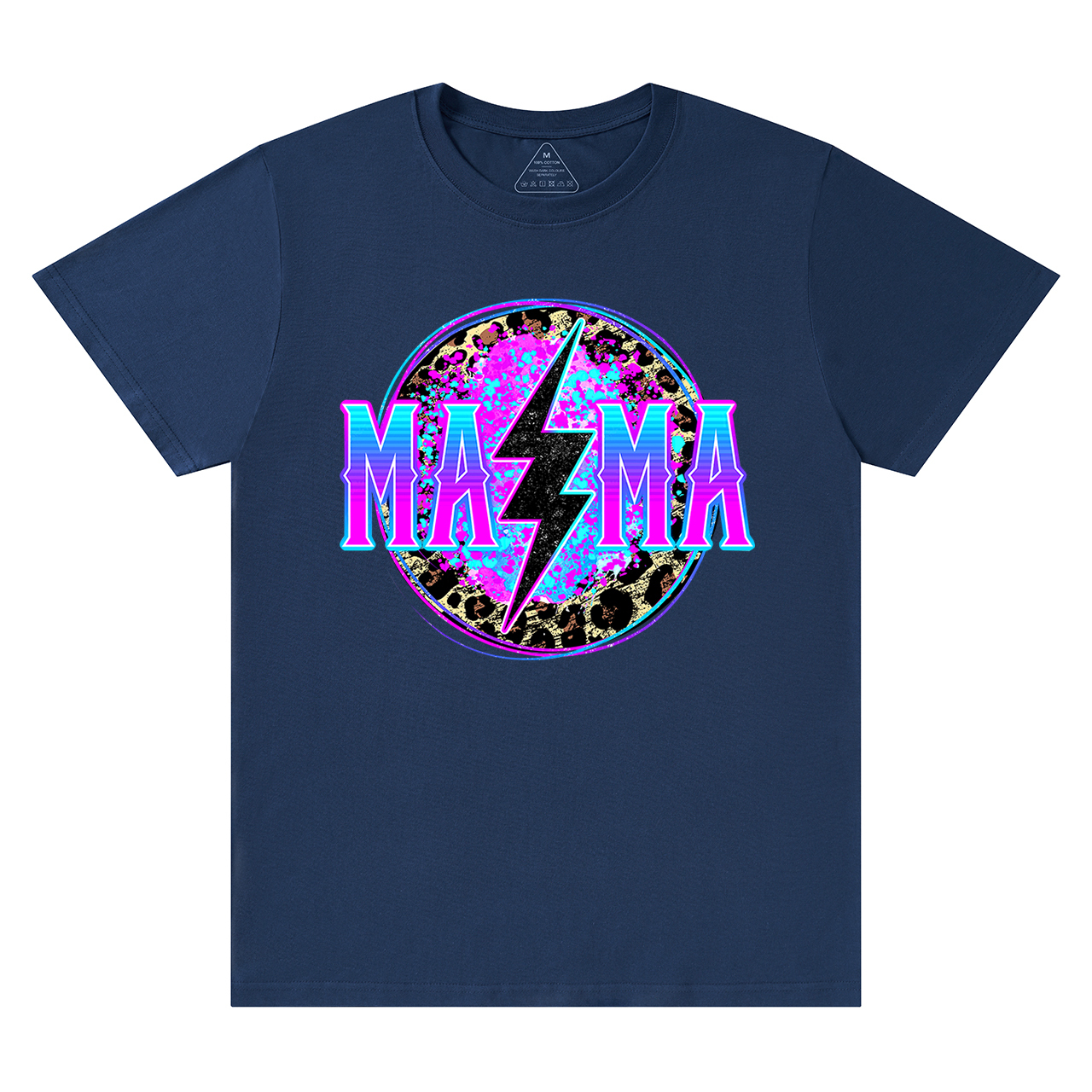 Mama Lightning Bolt Retro Leopard T-Shirt