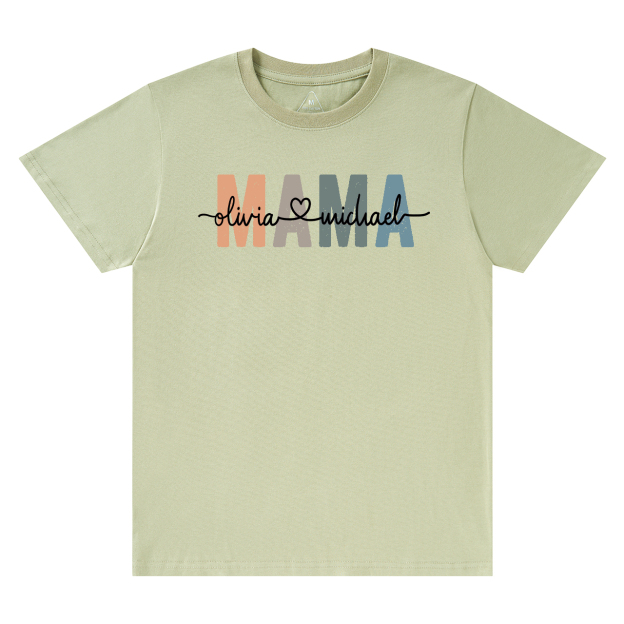 Personalized Mama With Children Names T-Shirts
