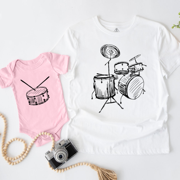 Drums & Drum Matching Dad and me Shirt