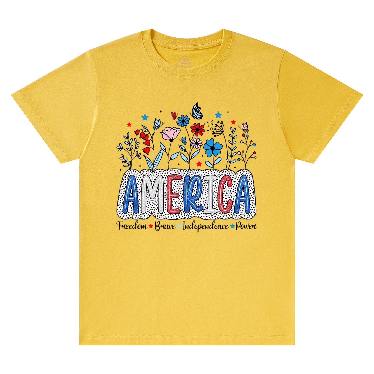 Floral Brushstroke USA Mama T-Shirts