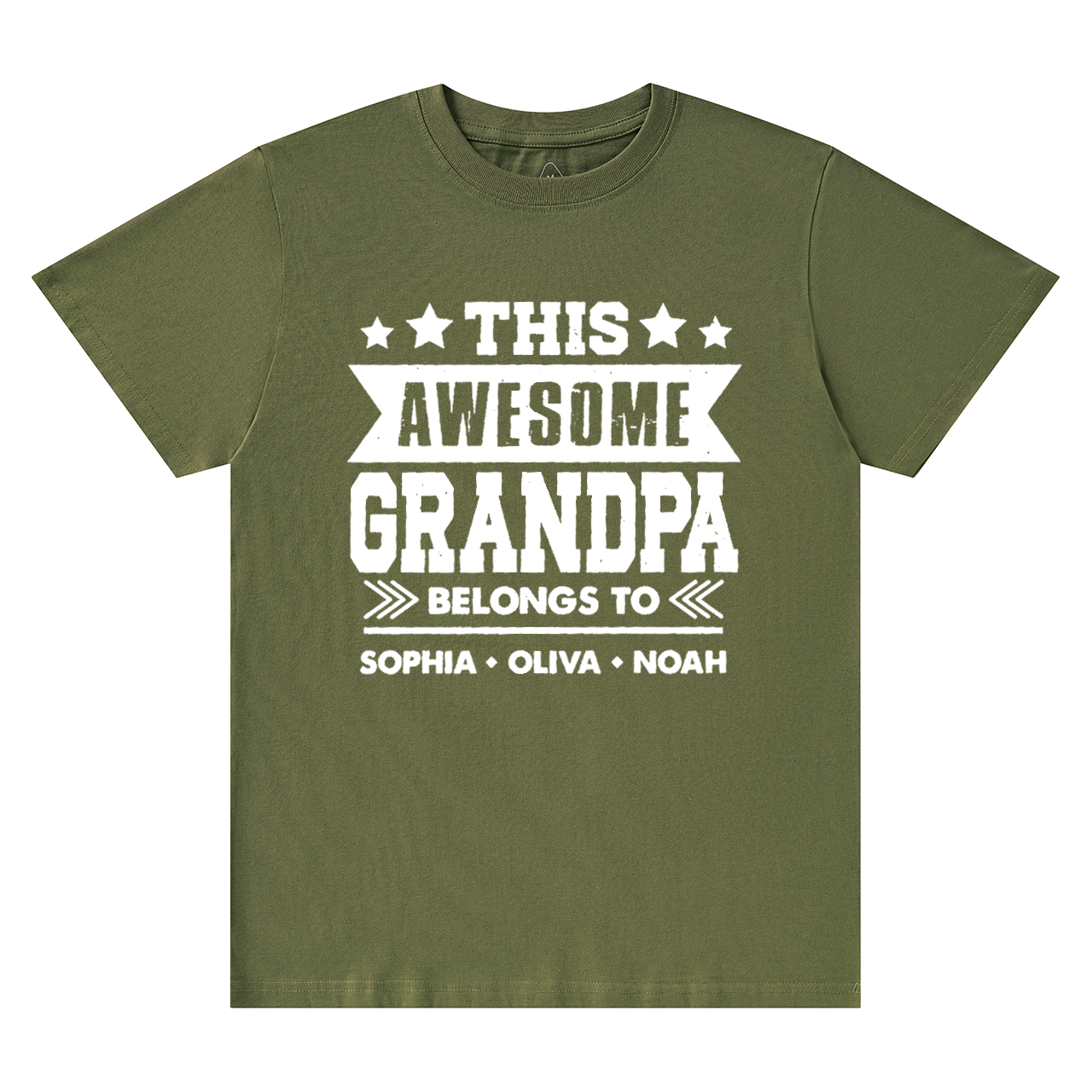 Personalized Grandpa With Kids Names T-shirt