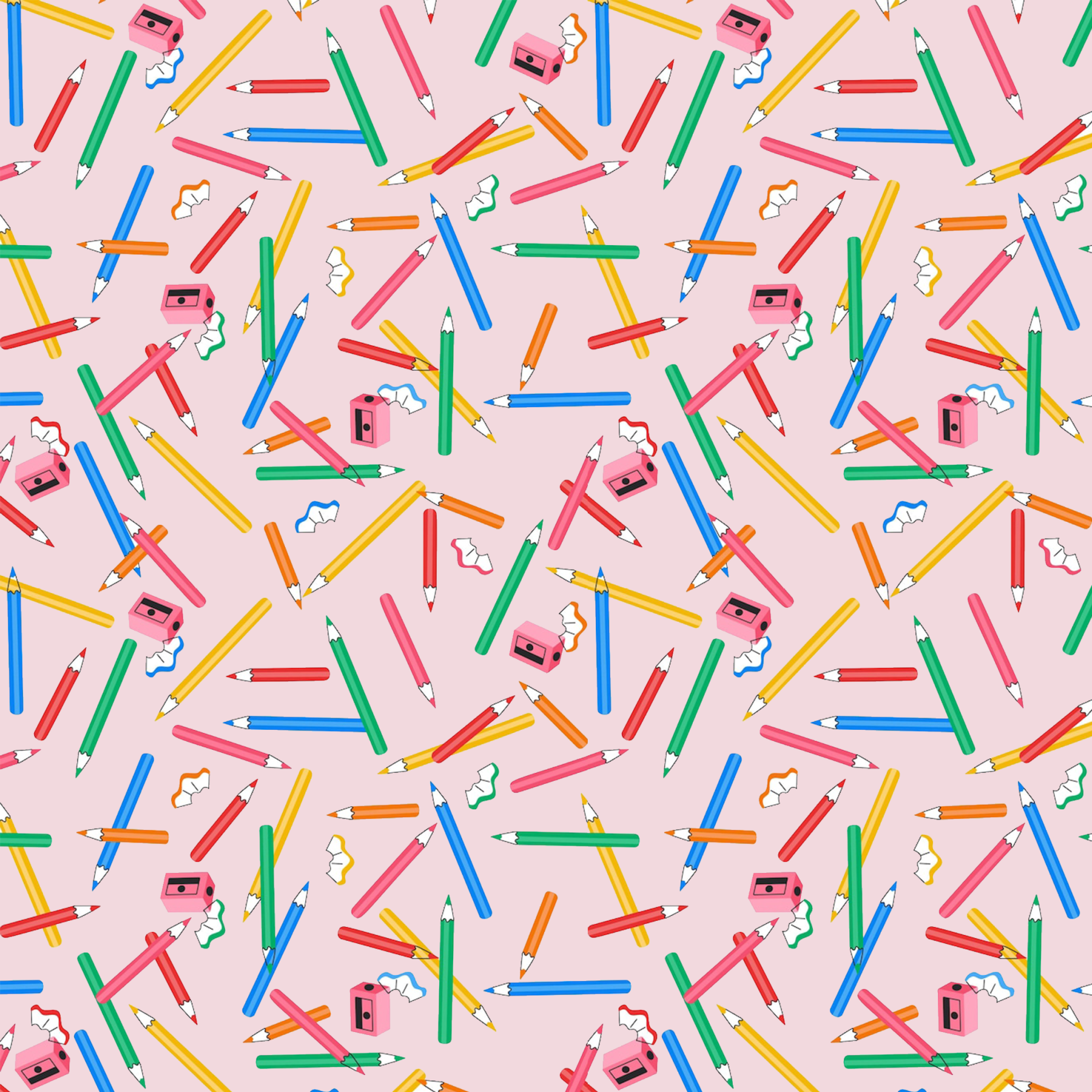 Colored Pencils All Over Print Kids Tees