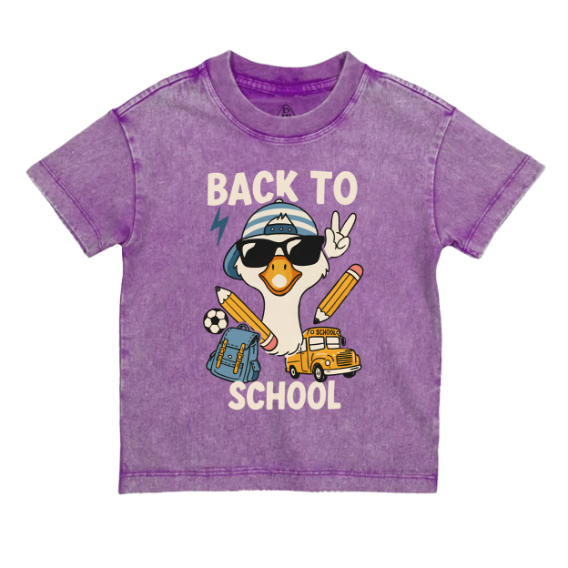 Back To School Goose Toddler&Kids Washed Tees