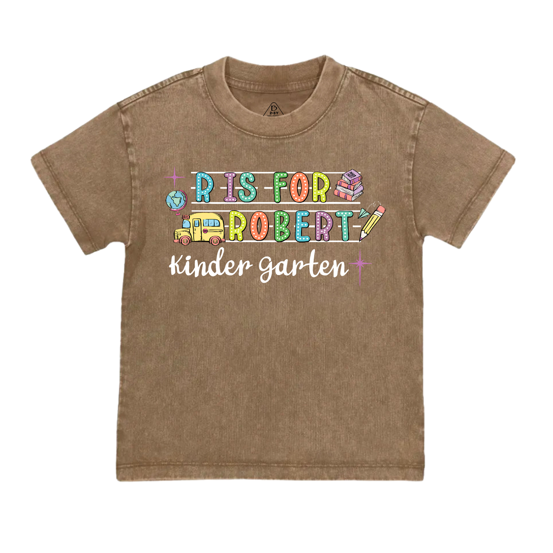 Personalized Alphabet Back To School Toddler&Kids Washed Tees