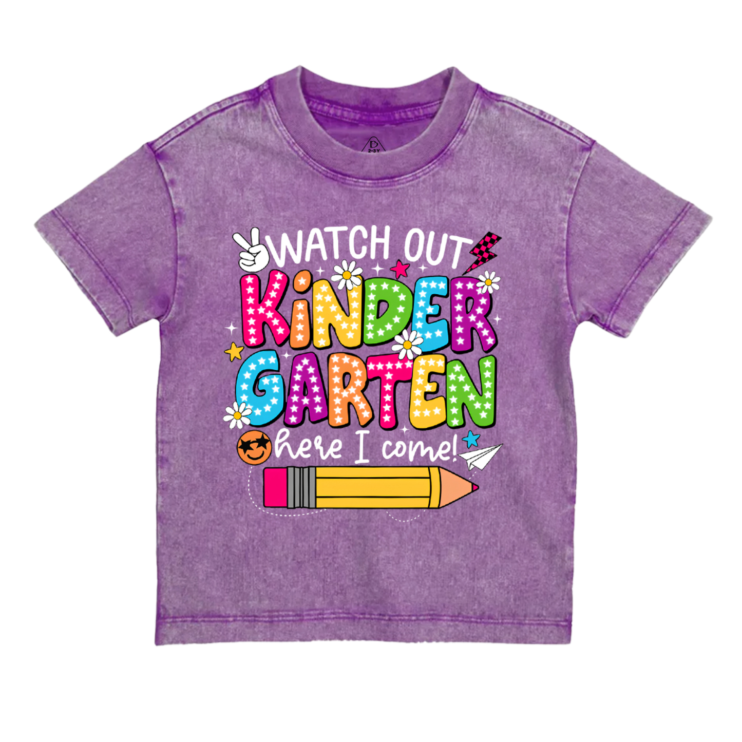 Personalized Watch Out Kindergarten Here I Come Toddler&Kids Washed Tees