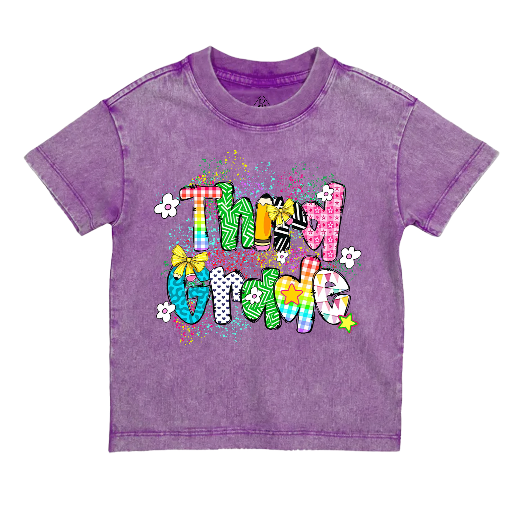 Personalized Ink splash Back To School Toddler&Kids Washed Tees
