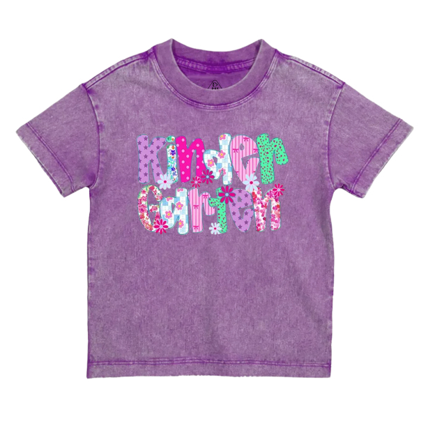Personalized Floral Fun Toddler&Kids Washed Tees