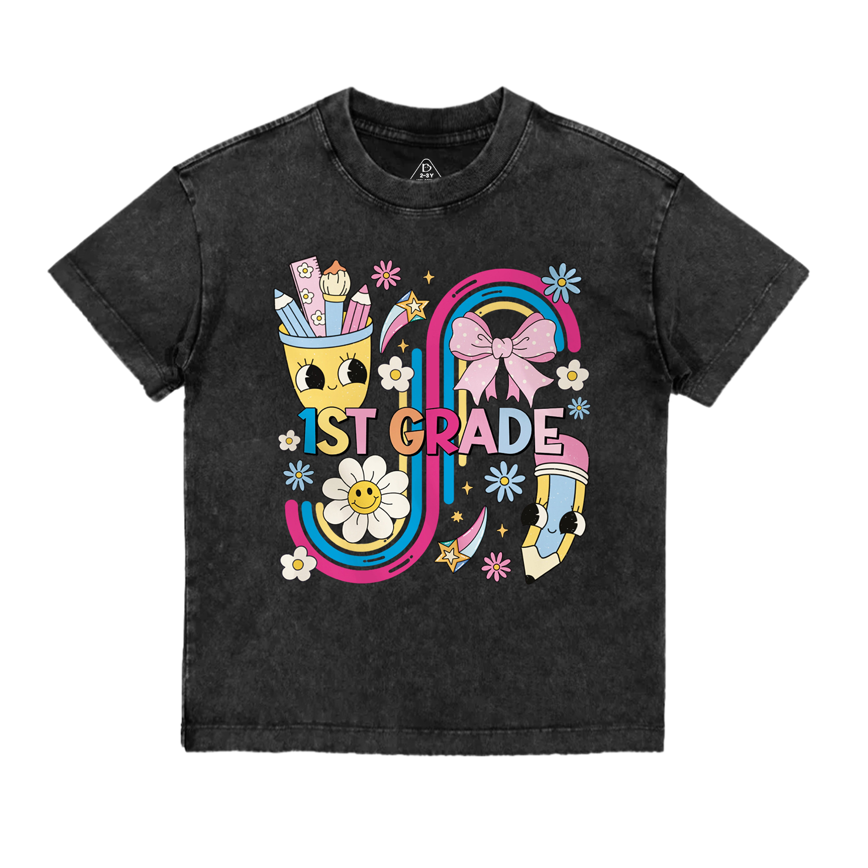 Personalized School Days Rainbow Collection Toddler&Kids Washed Tees