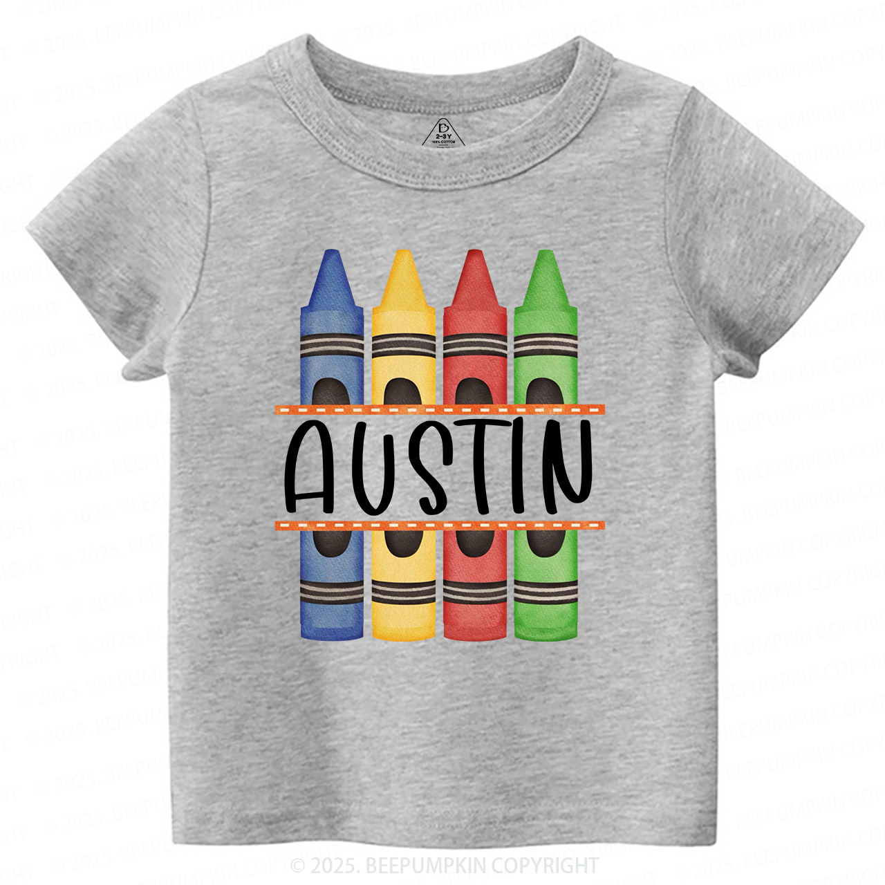 Personalized Crayon Name Back To School Toddler&Kid's Tees Beepumpkin 