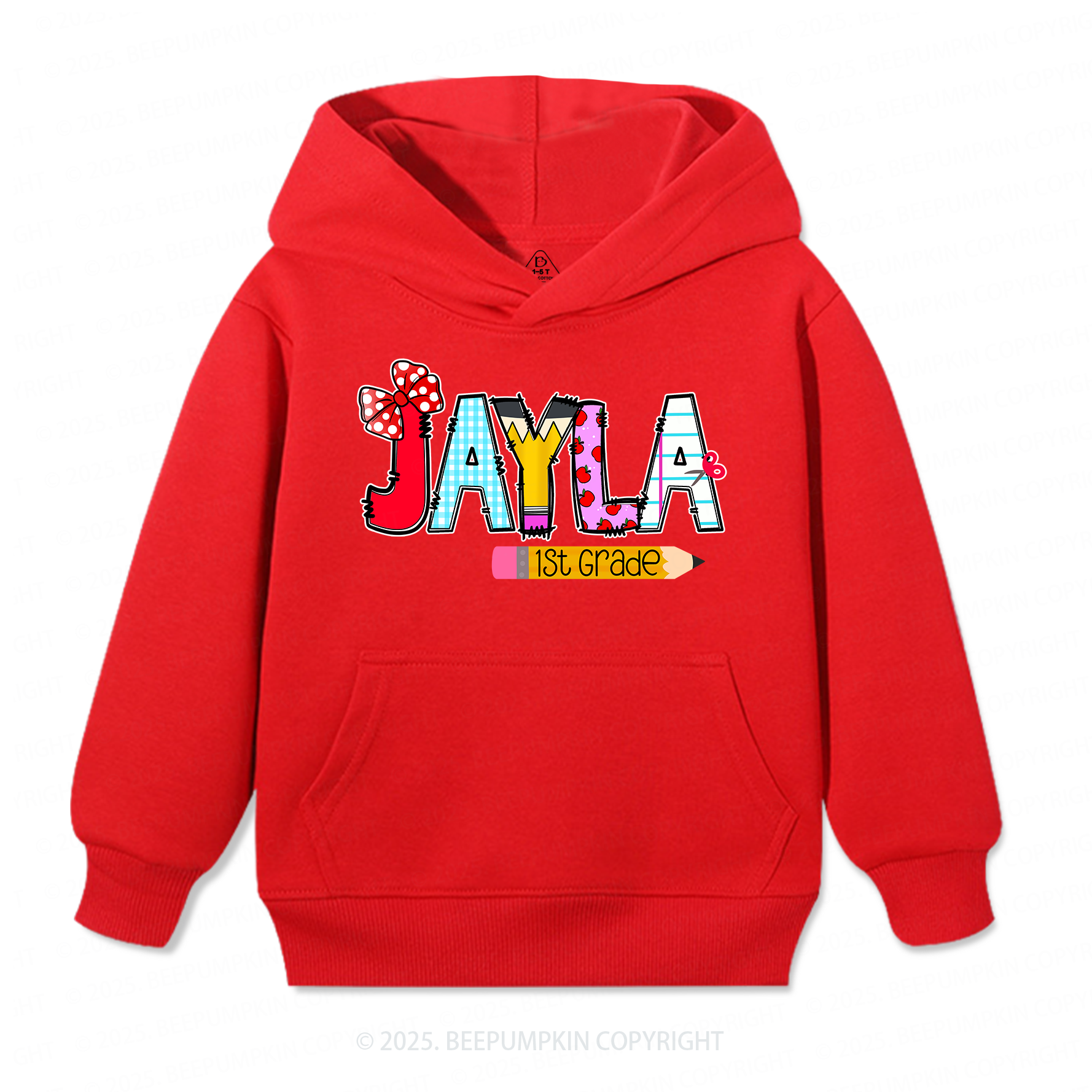 Personalized Name First Day Of School Kid's Hoodies Beepumpkin